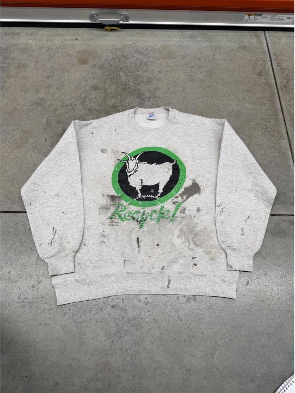 vintage recycle goat made in usa nature animal vegan crewneck size xl